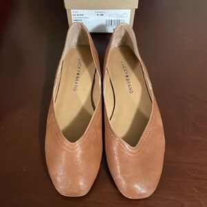 Lucky Brand Alba umber oyster brown ballet flats sz 6.5